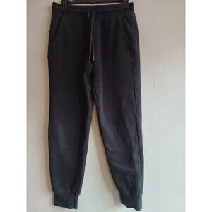 Men's small Puma black jogger sweatpants embossed logo
